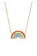 Kette Regenbogen Bunt 925 Sterling Silber vergoldet Gold