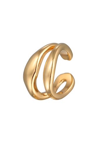 ELLI PREMIUM Ohrringe Earcuff Single Ohrklemme Organic Design 925 Silber Gold