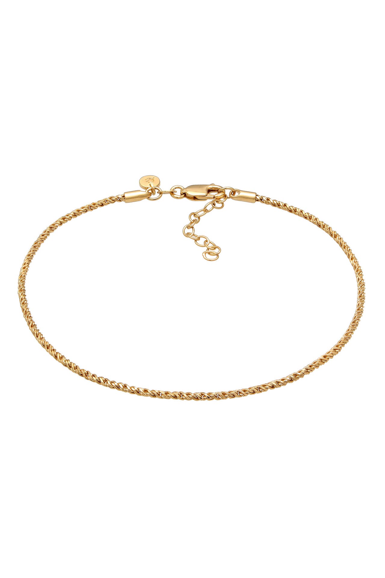 ELLI PREMIUM Fusskettchen Kordelkette 925 Sterling Silber vergoldet Gold, Bild 1