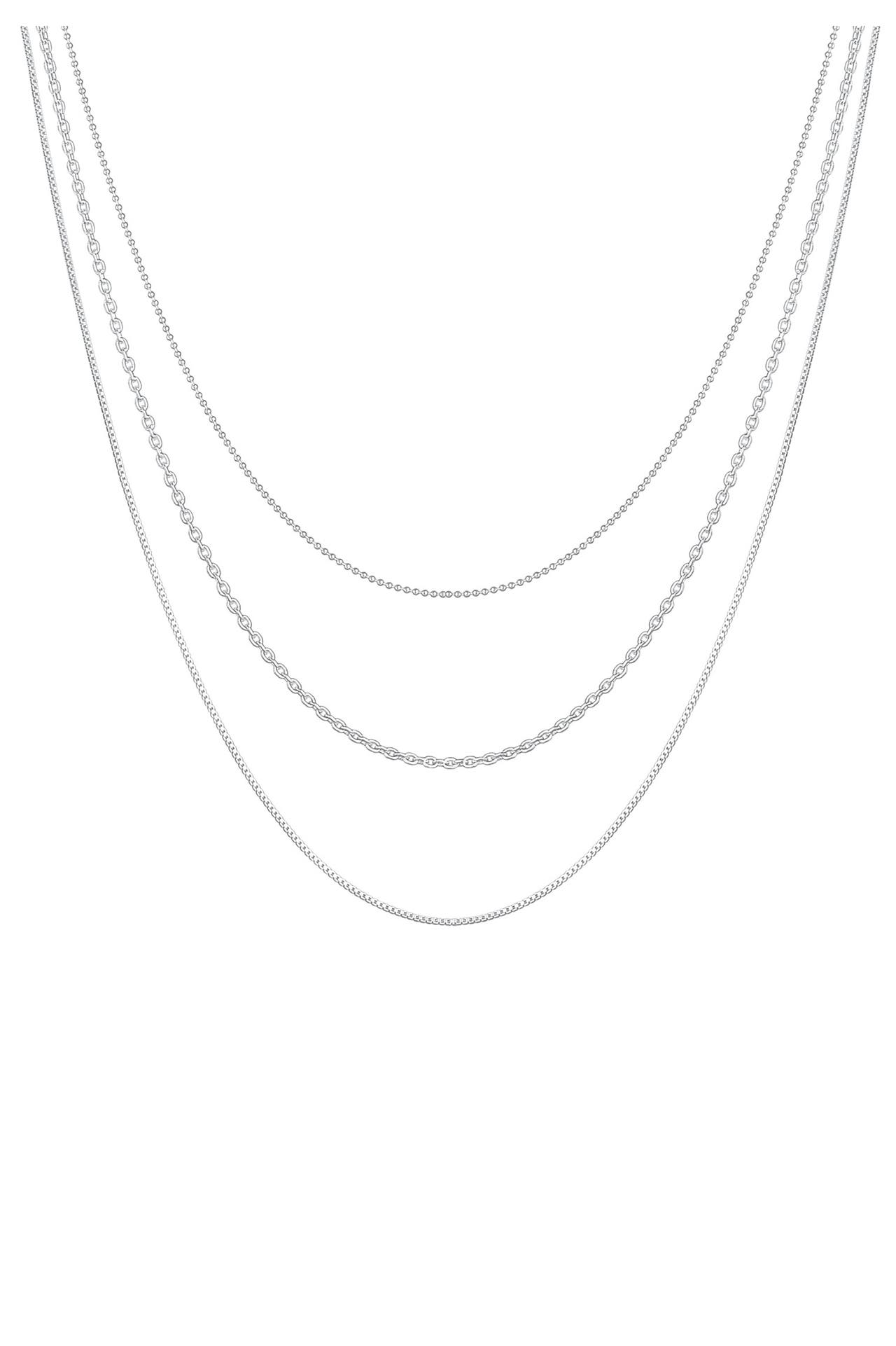 ELLI Kette Basic Layer Lagen Look Trend Blogger 925 Silber Silber, Bild 1