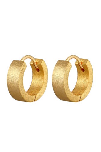 KUZZOI Ohrringe Paar Creolen Herren Gebürstet 925 Silber