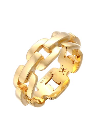 KUZZOI Ring Herren Anker Kettenring Trend 925 Silber Gold
