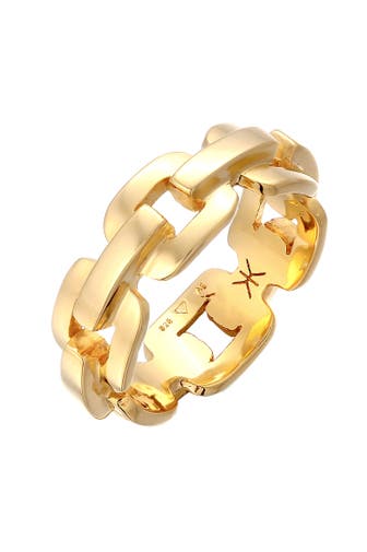 KUZZOI Ring Herren Anker Kettenring Trend 925 Silber Gold