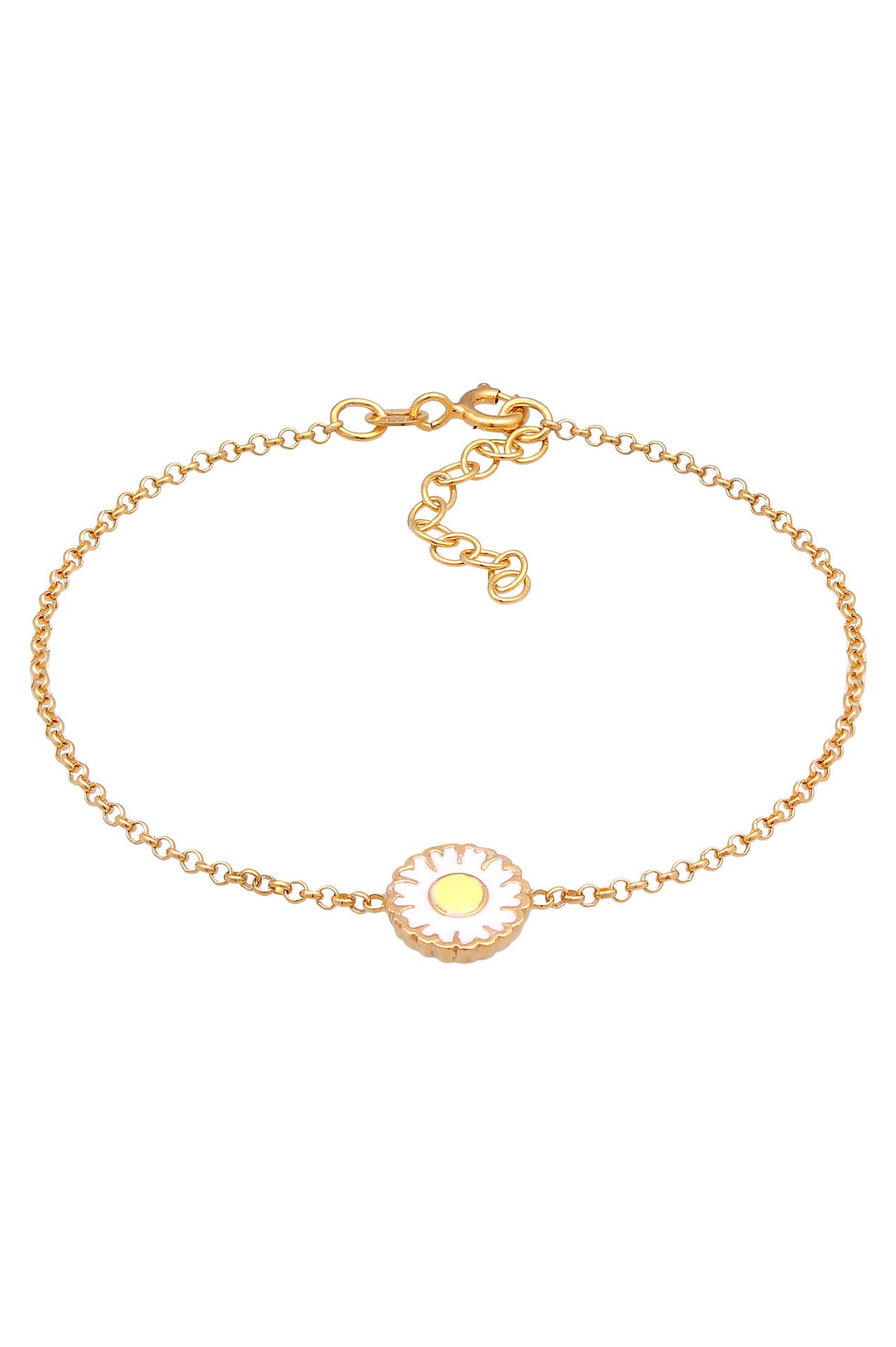 ELLI Armband Gänseblümchen Emaille 925 Silber Gold, Bild 1