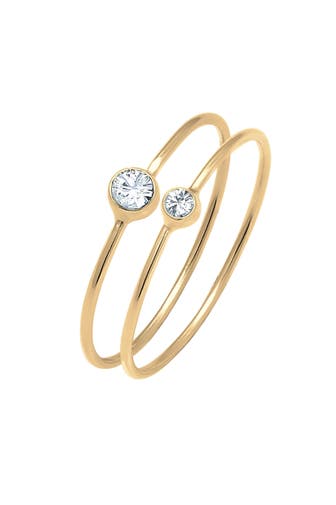 ELLI Ring Set 925 Silber, mit Kristallen von Swarovski® Weiß