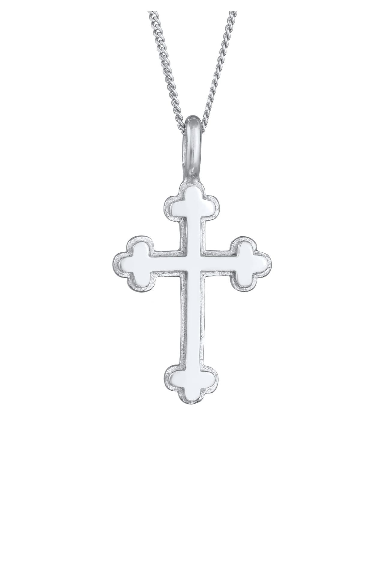 ELLI Kette Antik Kreuz Vintage Basic Religion 925 Silber Silber, Bild 1