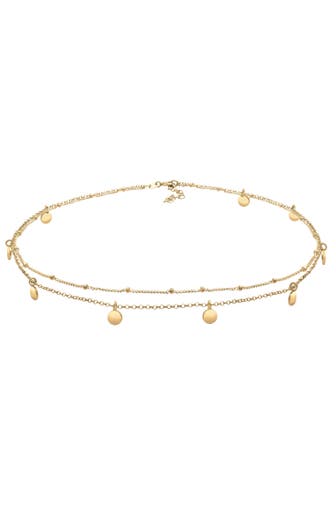 ELLI Kette Choker Layer Look Kugelkette Plättchen 925 Silber Gold