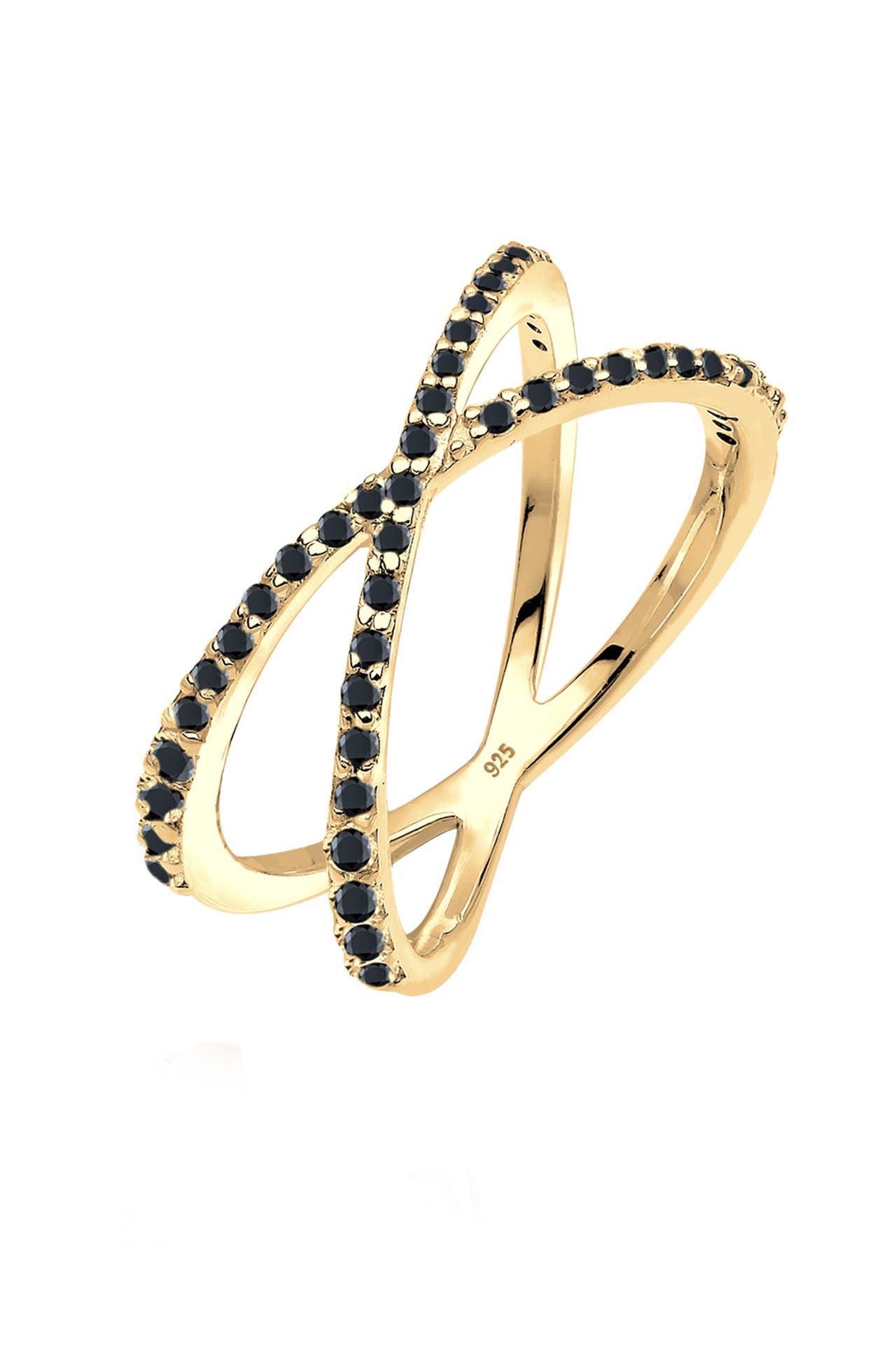 ELLI Ring Silberring Kreuz mit Zirkonia 925 Silber Schwarz, Bild 1