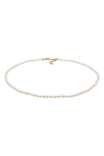 ELLI PREMIUM Kette Choker Süßwasserperlen Klassik 925 Silber Gold
