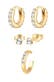 Ohrringe 3er Set 925 Silber, mit Kristallen von Swarovski® Gold