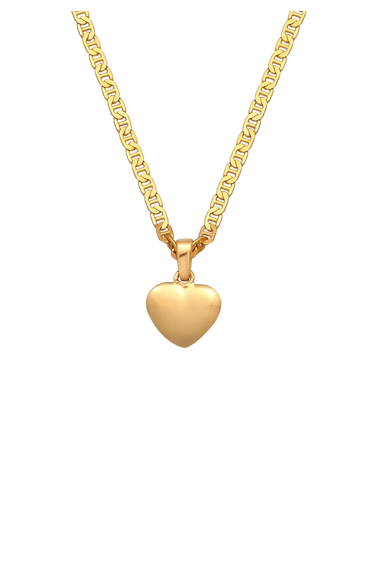 ELLI Kette Herz Stäbchen Panzerkette 925 Silber Gold, Bild 1