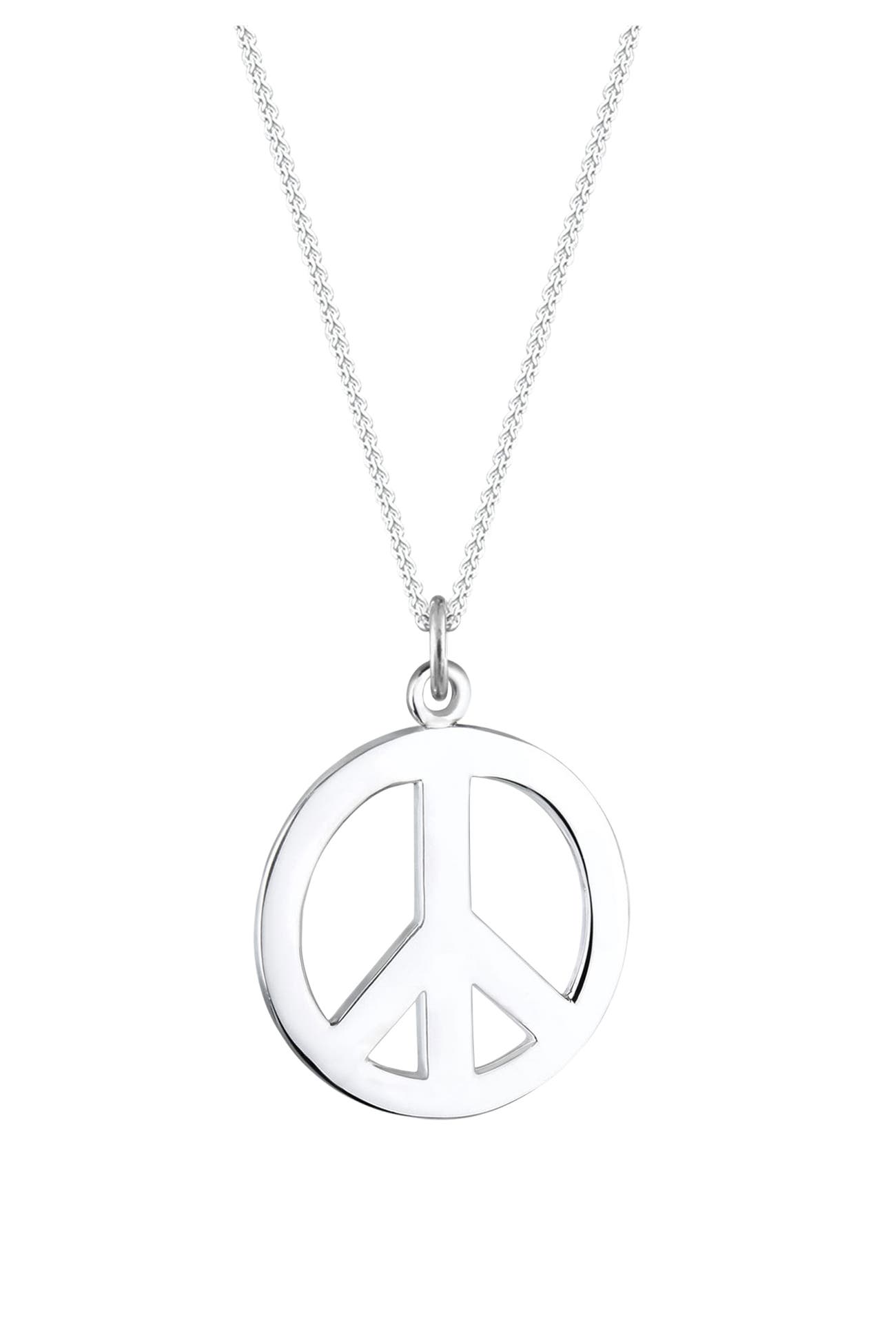 ELLI Kette Boho Peace Zeichen 925 Silber Silber, Bild 1