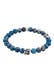 Armband Herren Blauer Achat Stein mit Totenkopf Silber