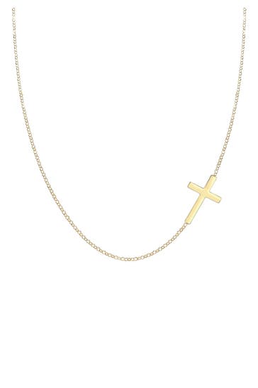 ELLI Kette mit Kreuz Schlicht 925 Sterling Silber Gold