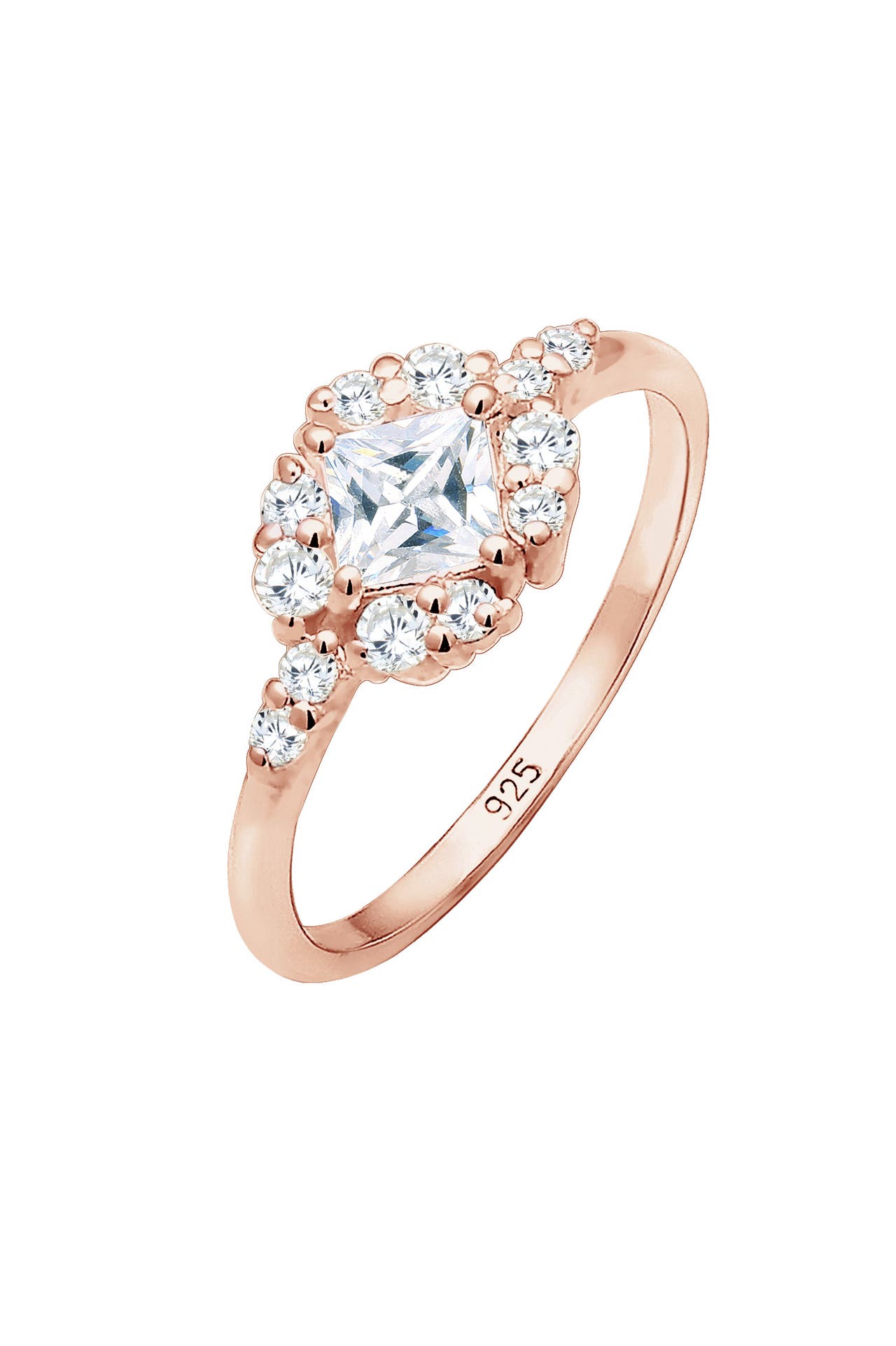 ELLI PREMIUM Ring Verlobungsring Zirkonia Weiß 925 Sterling Silber Rosegold, Bild 1