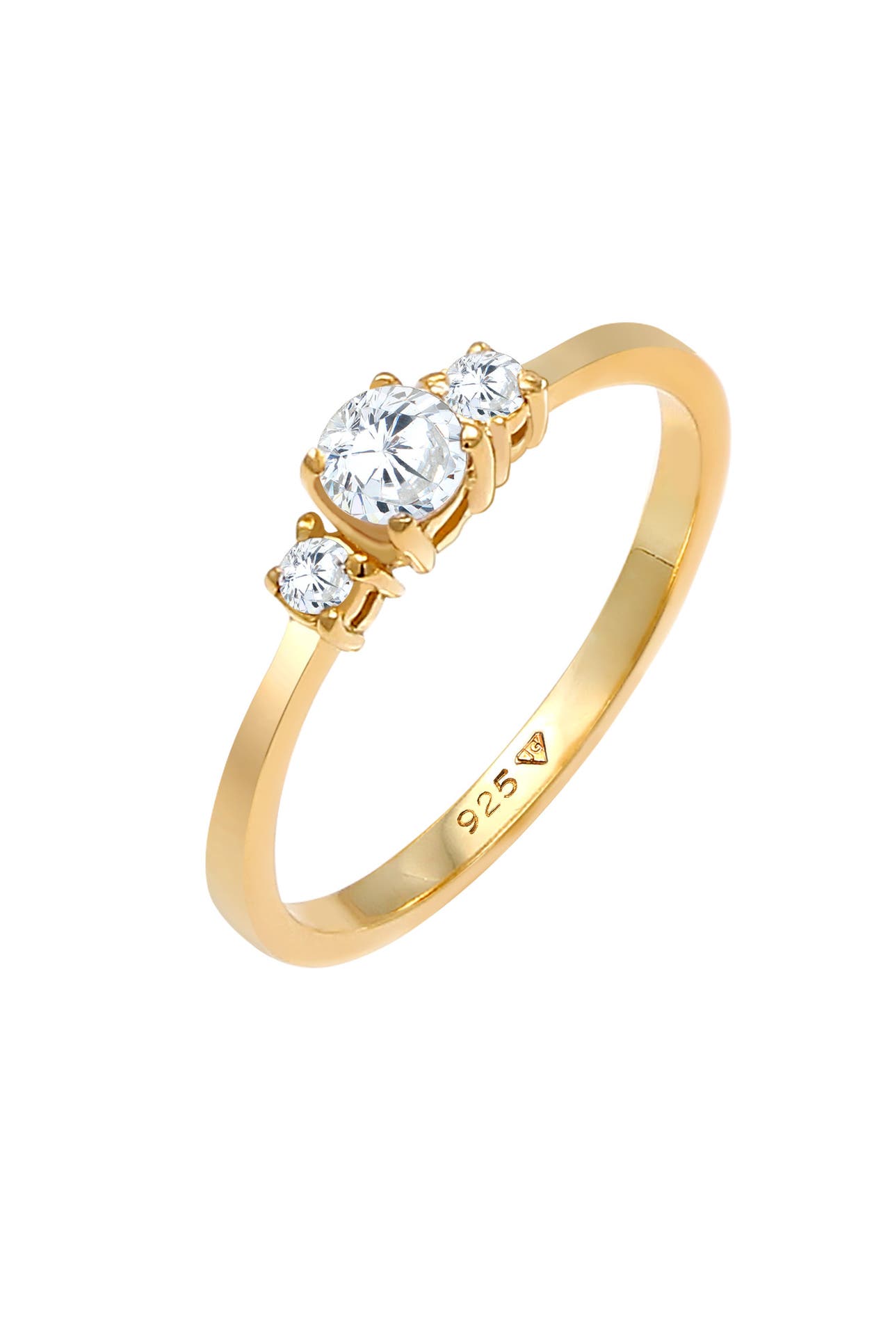 ELLI Ring Verlobungsring Zirkonia 925 Silber Gold, Bild 1