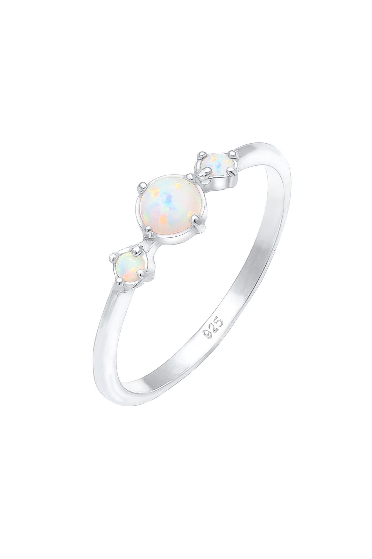 ELLI Ring Opal Rund Trio Vintage 925er Silber Silber, Bild 1