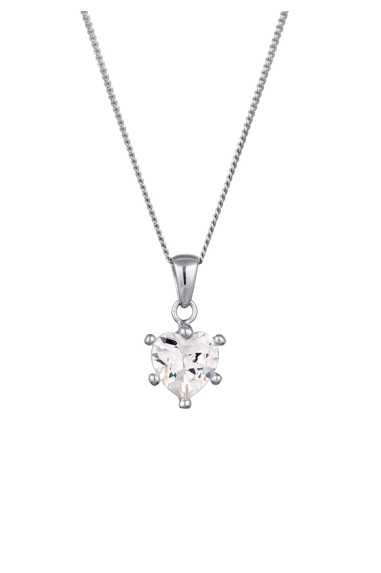 ELLI Kette Herz Zirkonia Weiß 925 Sterling Silber Silber, Bild 1