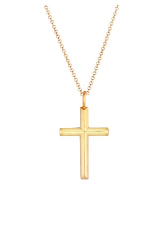KUZZOI Kette Herren mit Kreuz Oxidiert Massiv 925 Silber Gold