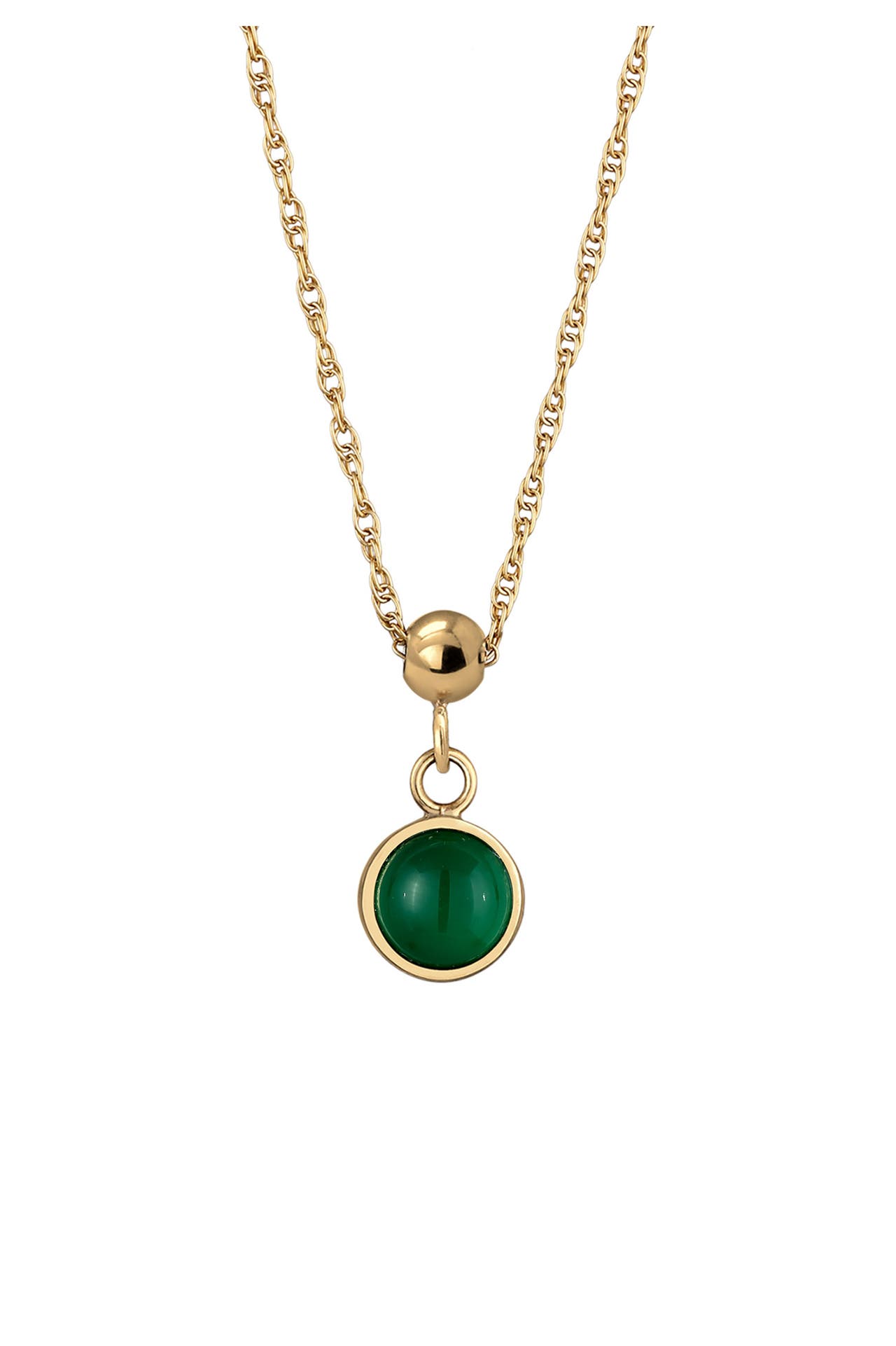ELLI PREMIUM Kette Geburtsstein Edelstein Solitär 925 Sterling Silber vergoldet Grün, Bild 1