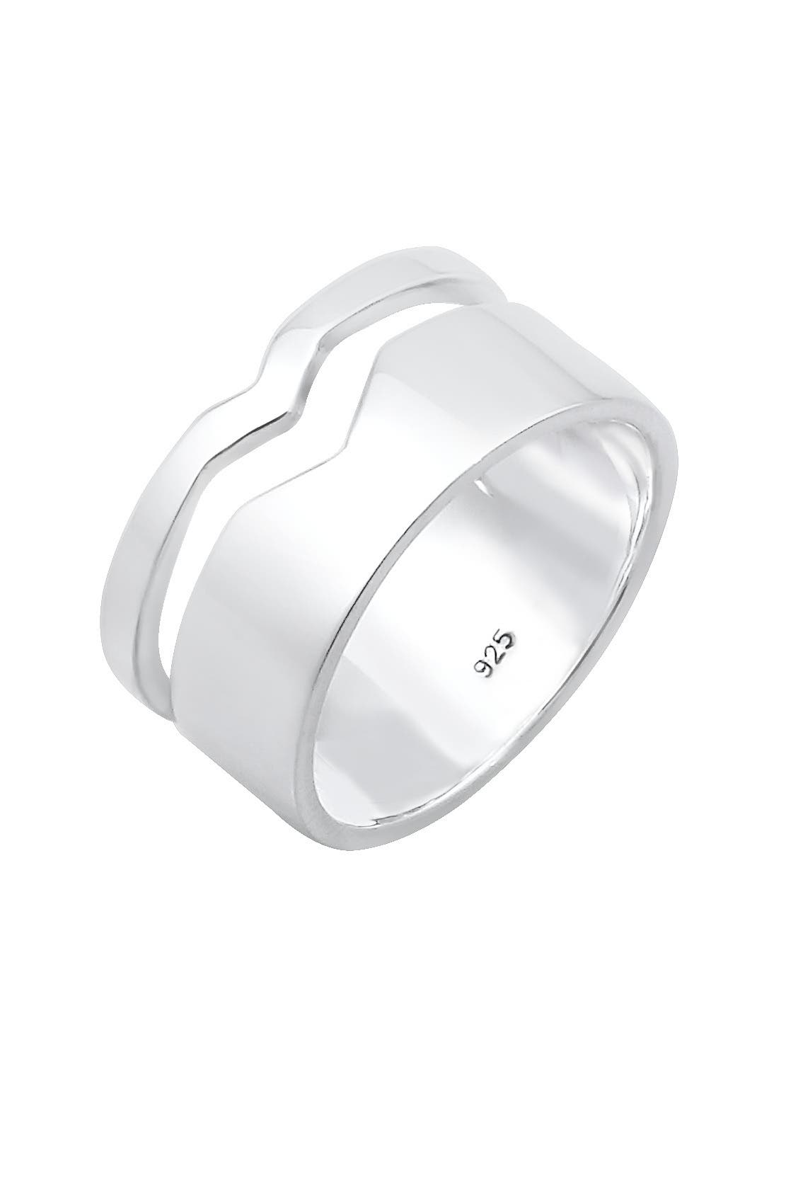 ELLI Ring Bandring Breit Geo Design 925 Sterling Silber, Bild 1