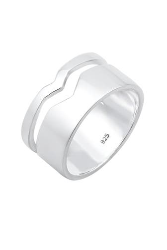 ELLI Ring Bandring Breit Geo Design 925 Sterling Silber
