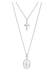 Kette Layer Kreuz Marienbild 925 Sterling Silber Silber