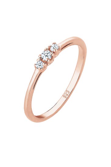 ELLI DIAMONDS Ring Verlobung Diamant Weiß (0.06 ct) 925 Sterling Silber Rosegold