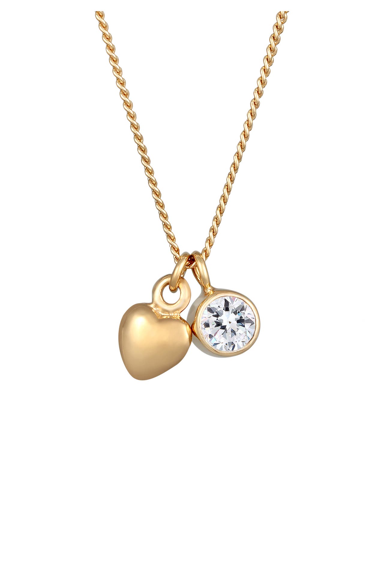 ELLI Kette Herz Liebe 925 Silber, mit Kristallen von Swarovski® Gold, Bild 1