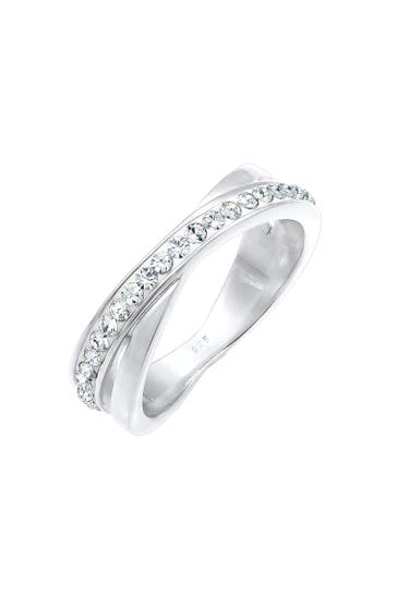 ELLI Ring Wickelring Zart 925 Silber, mit Kristallen von Swarovski® Weiß