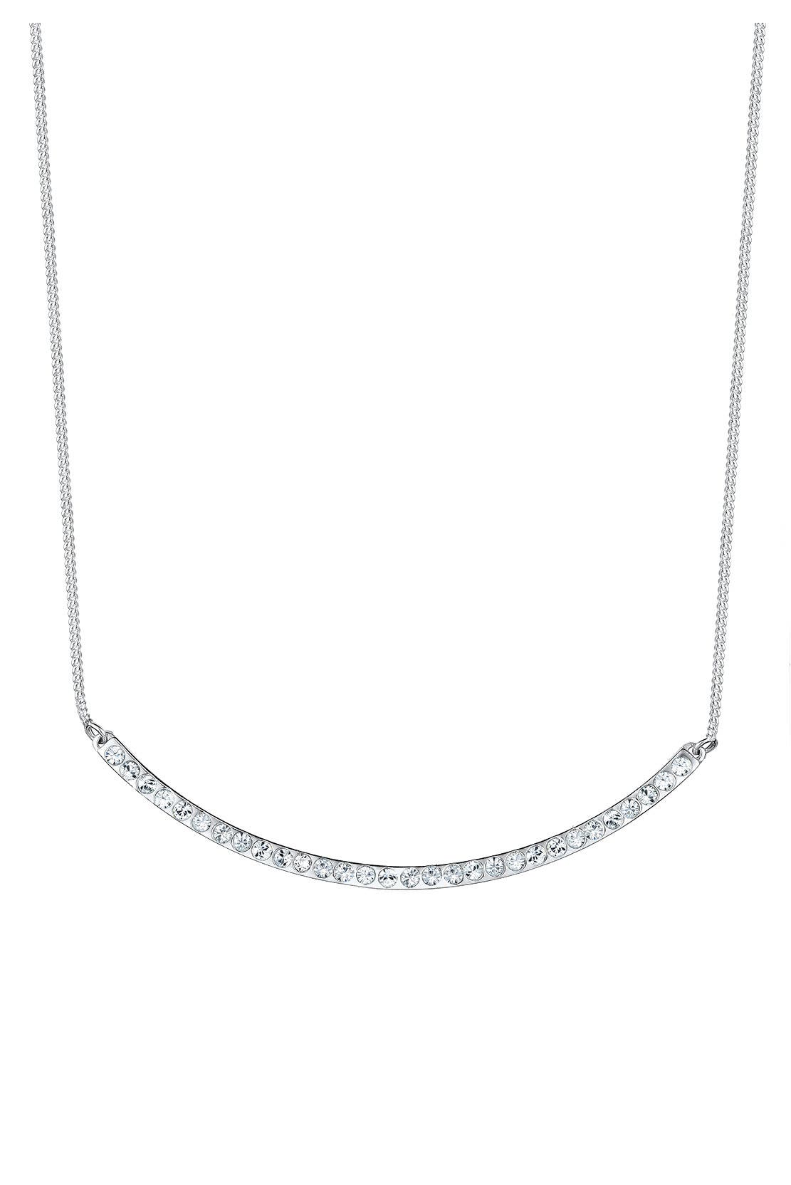 ELLI Kette Bogen Weiß 925 Sterling Silber, mit Kristallen von Swarovski® Silber, Bild 1
