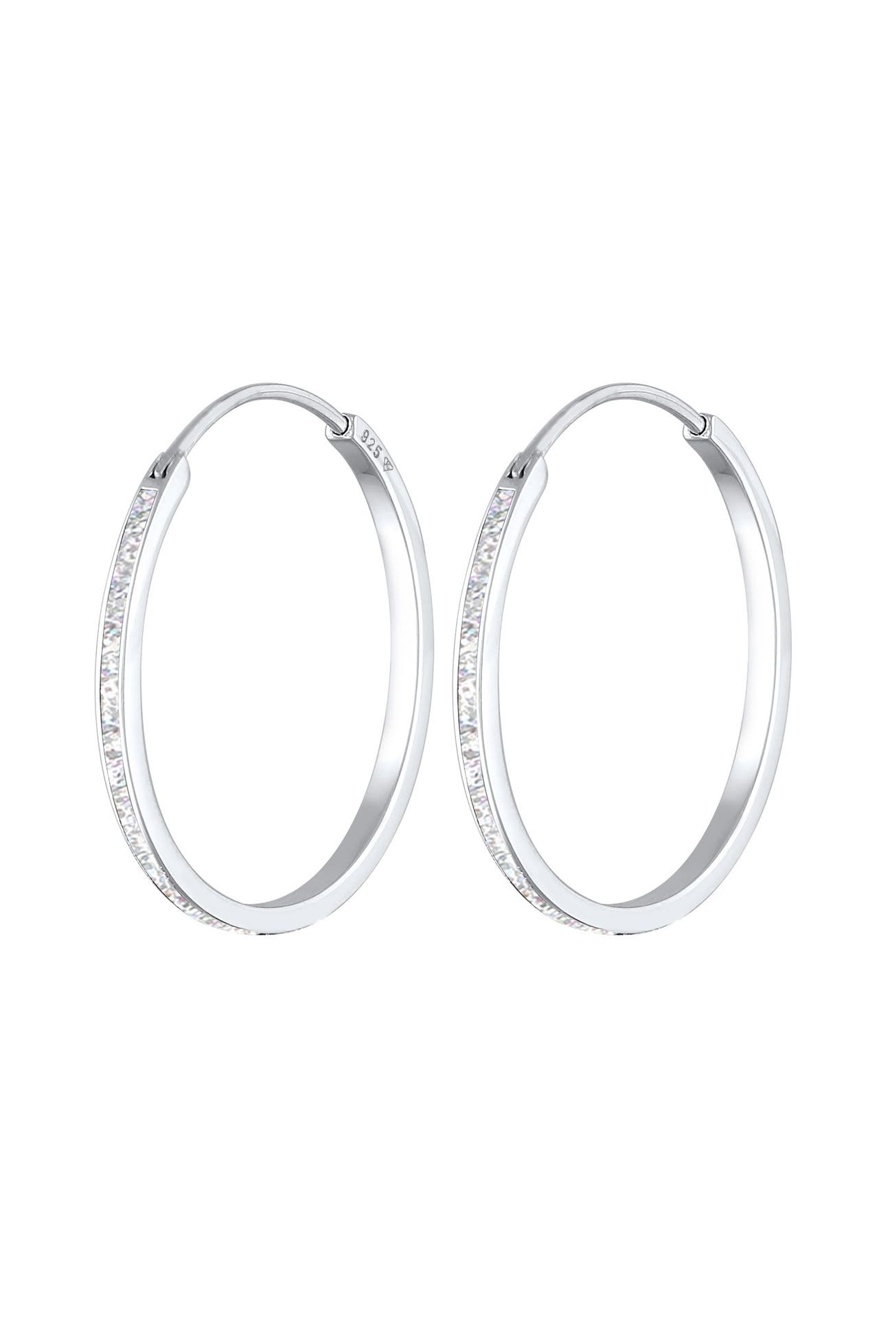 ELLI Ohrringe Creolen mit funkelnden Emaille Lack 925 Sterling Silber Silber, Bild 1