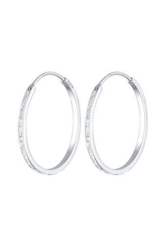 ELLI Ohrringe Creolen mit funkelnden Emaille Lack 925 Sterling Silber Silber