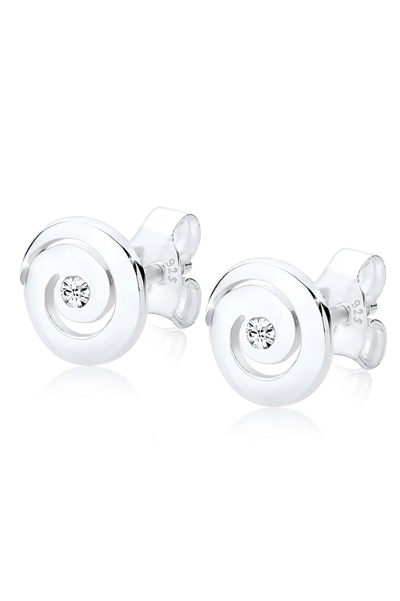 ELLI Ohrringe Spirale Rund Schmuck Geschenk mit Kristallen von Swarovski® 925 Silber Silber, Bild 1