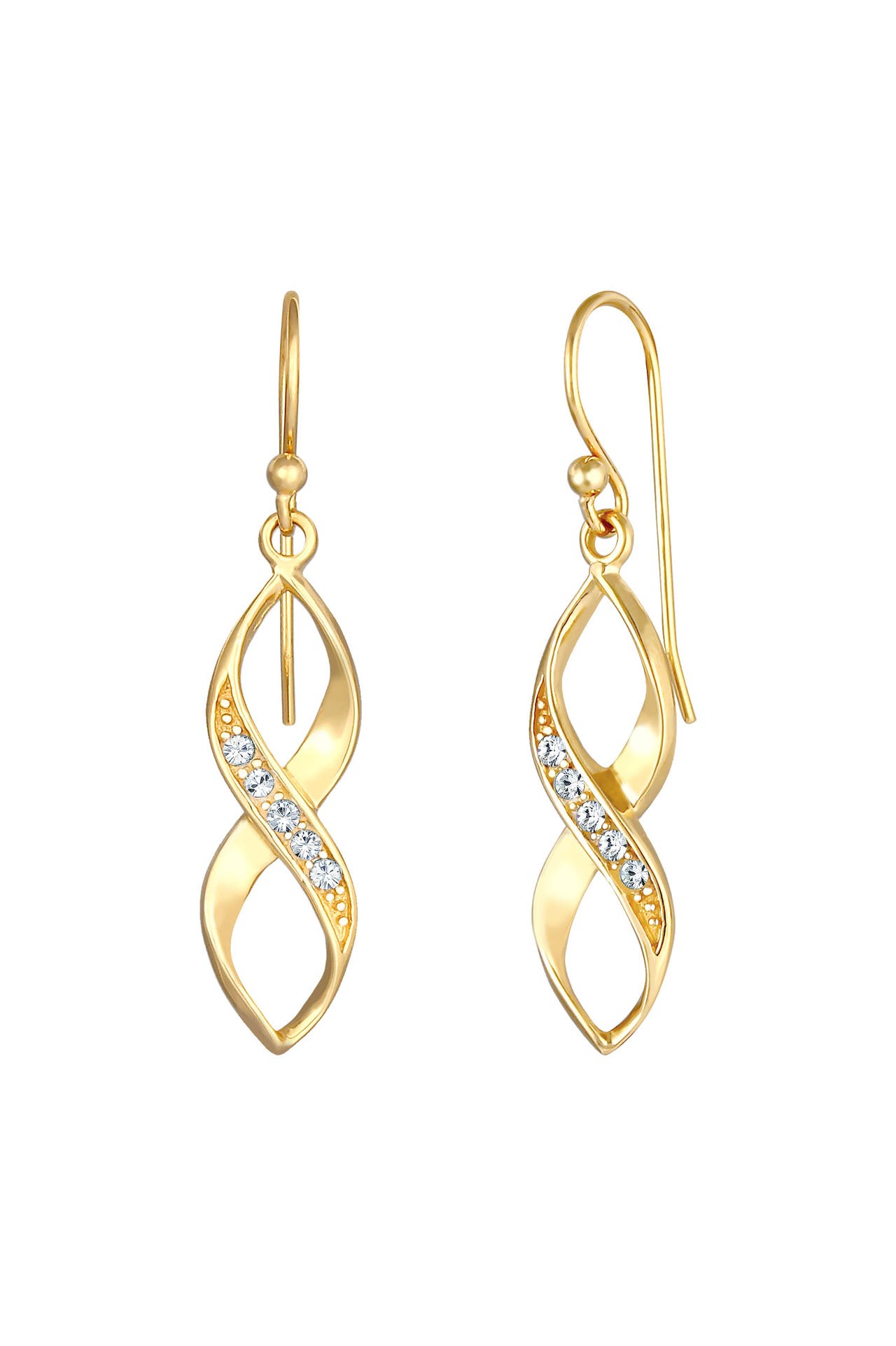 ELLI Ohrringe Hänger Infinity Zart 925 Silber, mit Kristallen von Swarovski® Gold, Bild 1