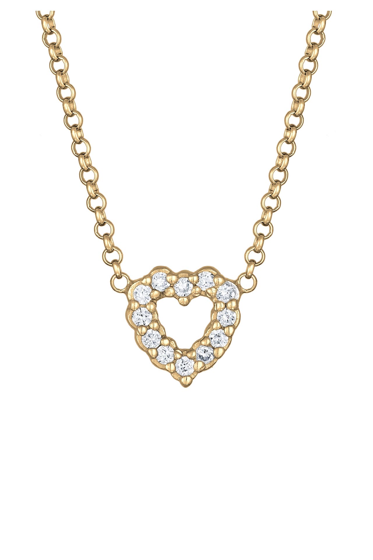 ELLI DIAMONDS Kette Herz Lab Grown Diamanten (0.18 ct) 925 Silber Gold, Bild 1