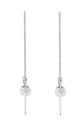 ELLI Ohrringe Hänger Kugel 925 Silber, mit Kristallen von Swarovski® Weiß