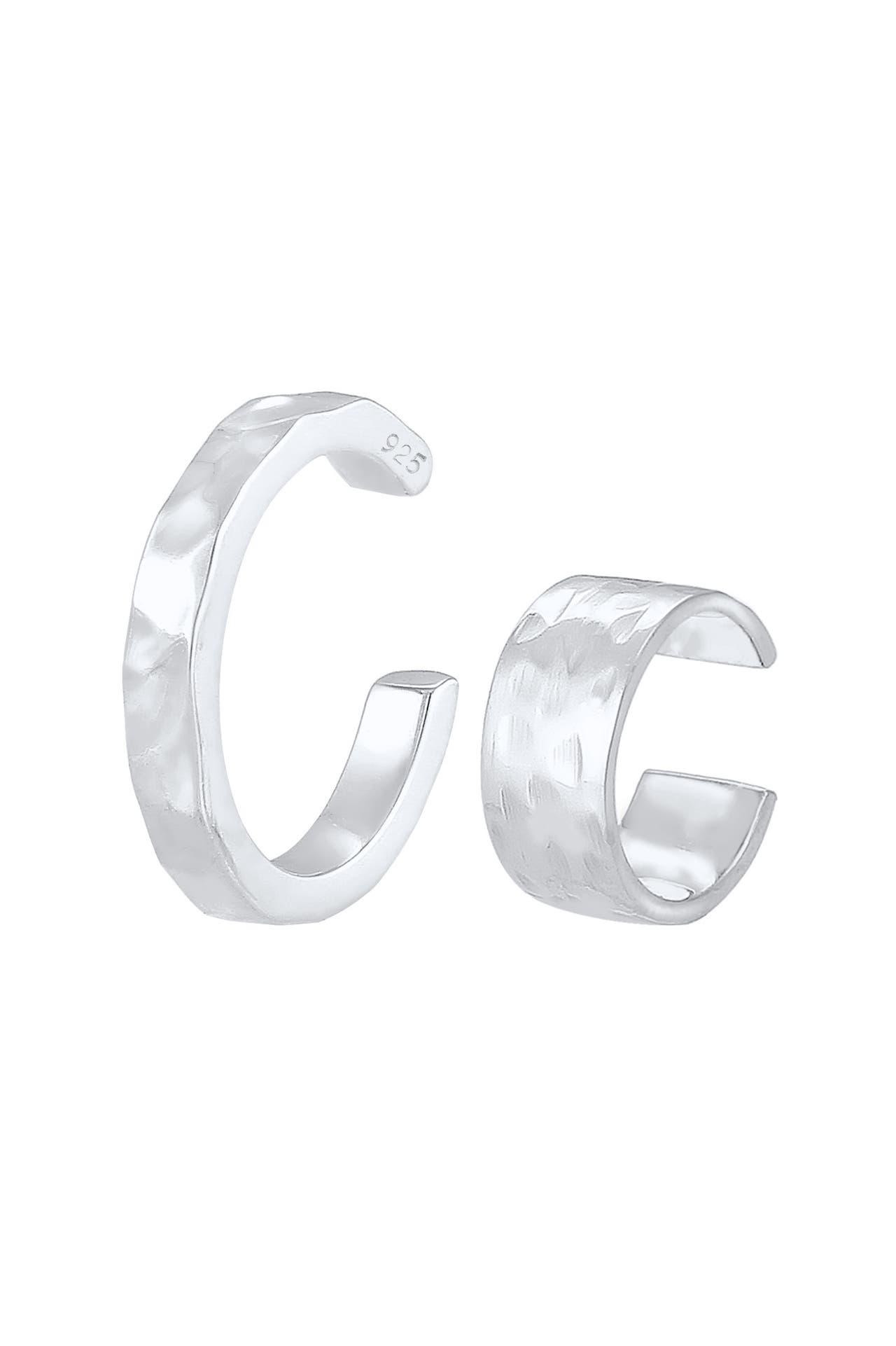 ELLI Ohrringe Earcuff Set gehämmert 925 Sterling Silber Silber, Bild 1