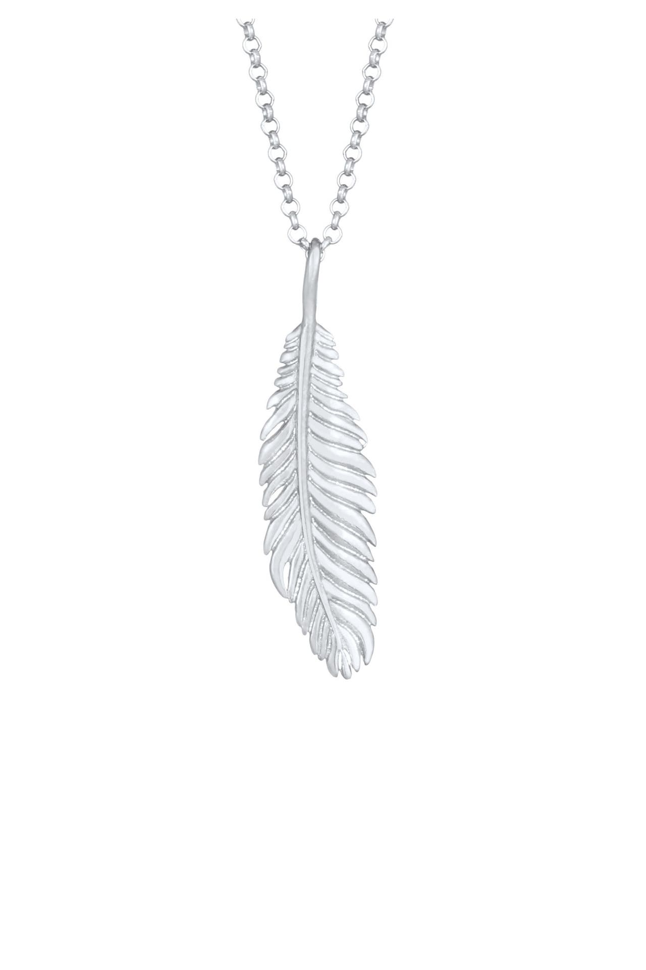 KUZZOI Kette Herren Feder Vogel 925 Silber Grau, Bild 1