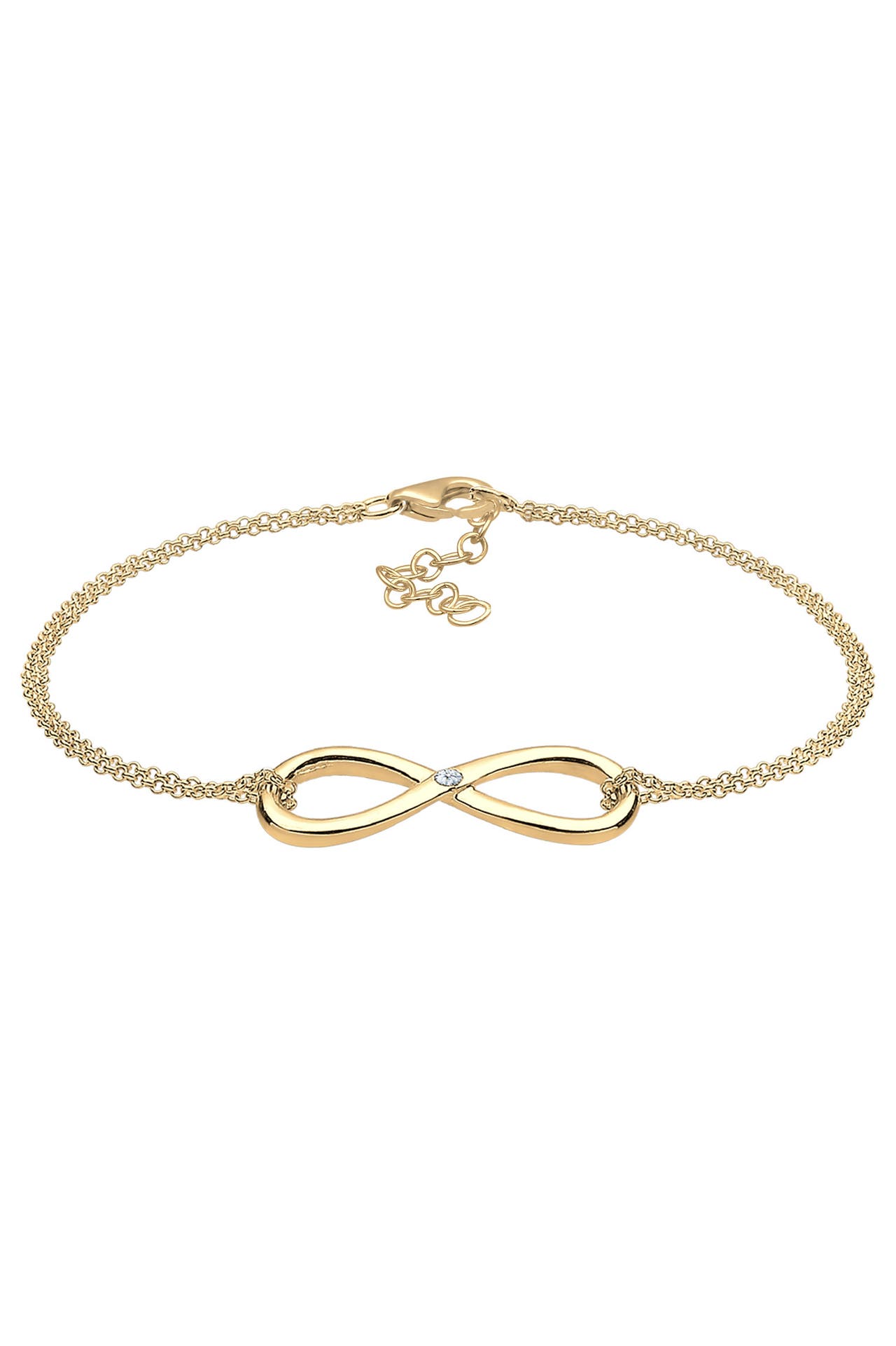 ELLI DIAMONDS Armband Infinity Ewig Diamant 925 Silber Gold, Bild 1
