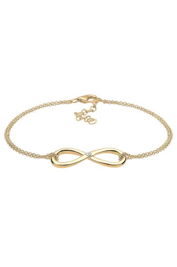 ELLI DIAMONDS Armband Infinity Ewig Diamant 925 Silber Gold