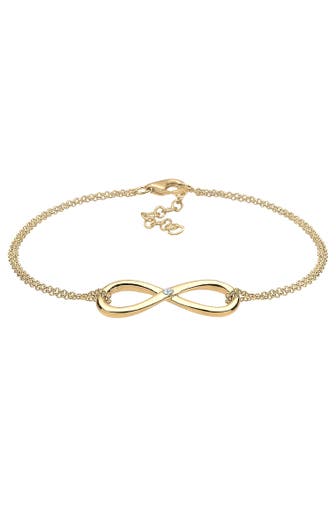 ELLI DIAMONDS Armband Infinity Ewig Diamant 925 Silber Gold