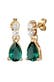 Ohrringe Zirkonia Tropfen Quarz Grün Elegant 925 Silber Gold