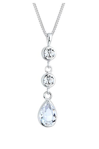 ELLI Kette Tropfen 925 Silber, mit Kristallen von Swarovski® Weiß