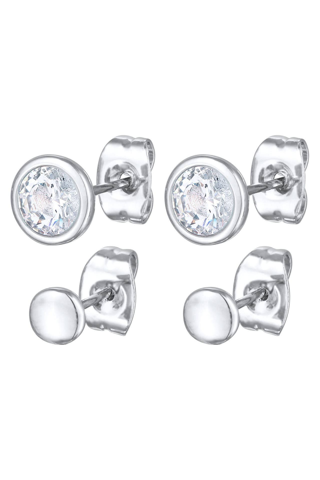 ELLI Ohrringe 2er-Set Ohrstecker Kristalle Plättchen Farbe Silber Silber, Bild 1