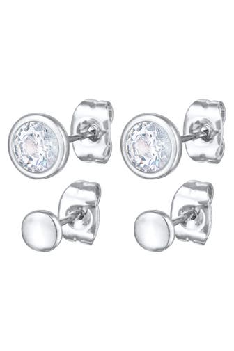 ELLI Ohrringe 2er-Set Ohrstecker Kristalle Plättchen Farbe Silber Silber