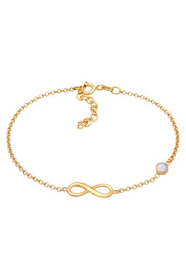 ELLI Armband Infinity Unendlich Zeichen Mondstein 925 Silber Gold