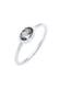 Ring Oval Glas Kristalle Grau 925 Sterling Silber Silber