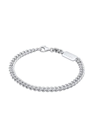 KUZZOI Armband Herren Rundpanzer Massiv 925 Silber Silber