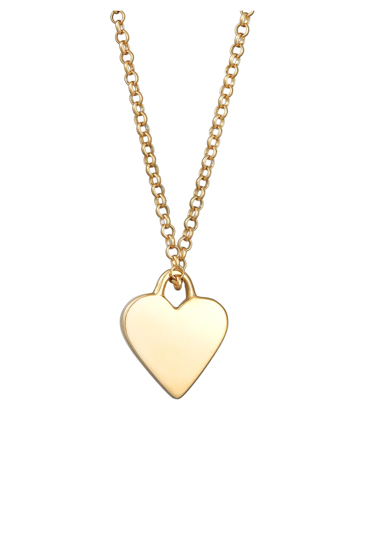 ELLI Kette Herz Plättchen Anhänger Filigran 925 Silber Gold, Bild 1